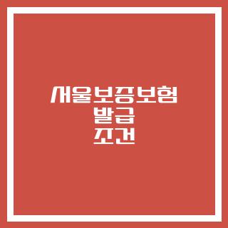 서울보증보험 발급 조건