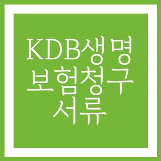 KDB생명 보험청구 서류